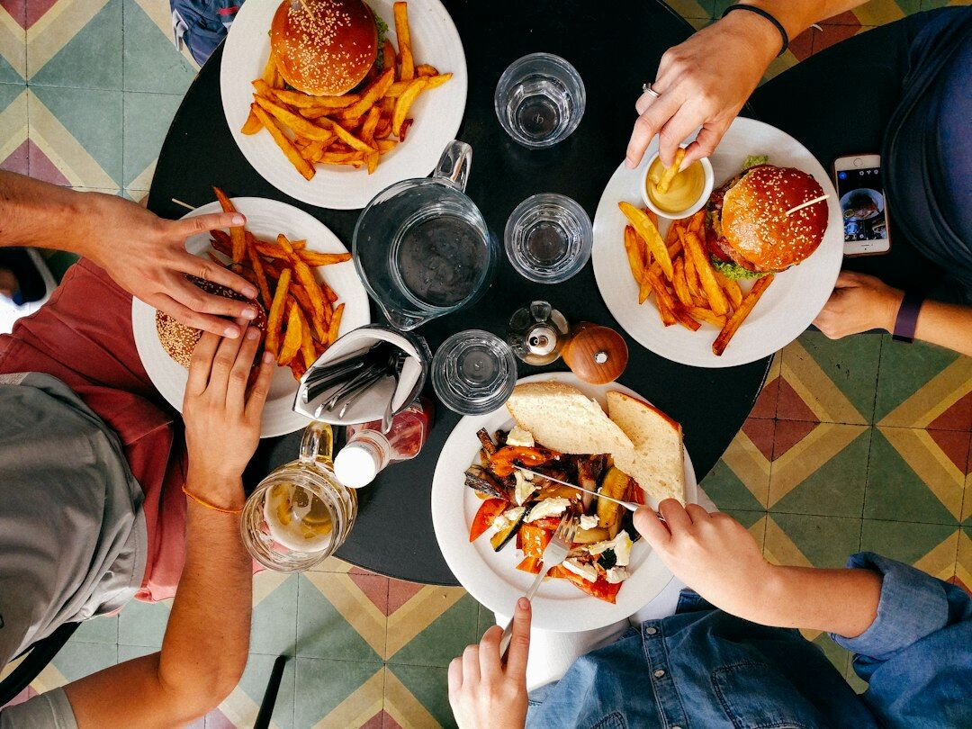 family eating czech food
