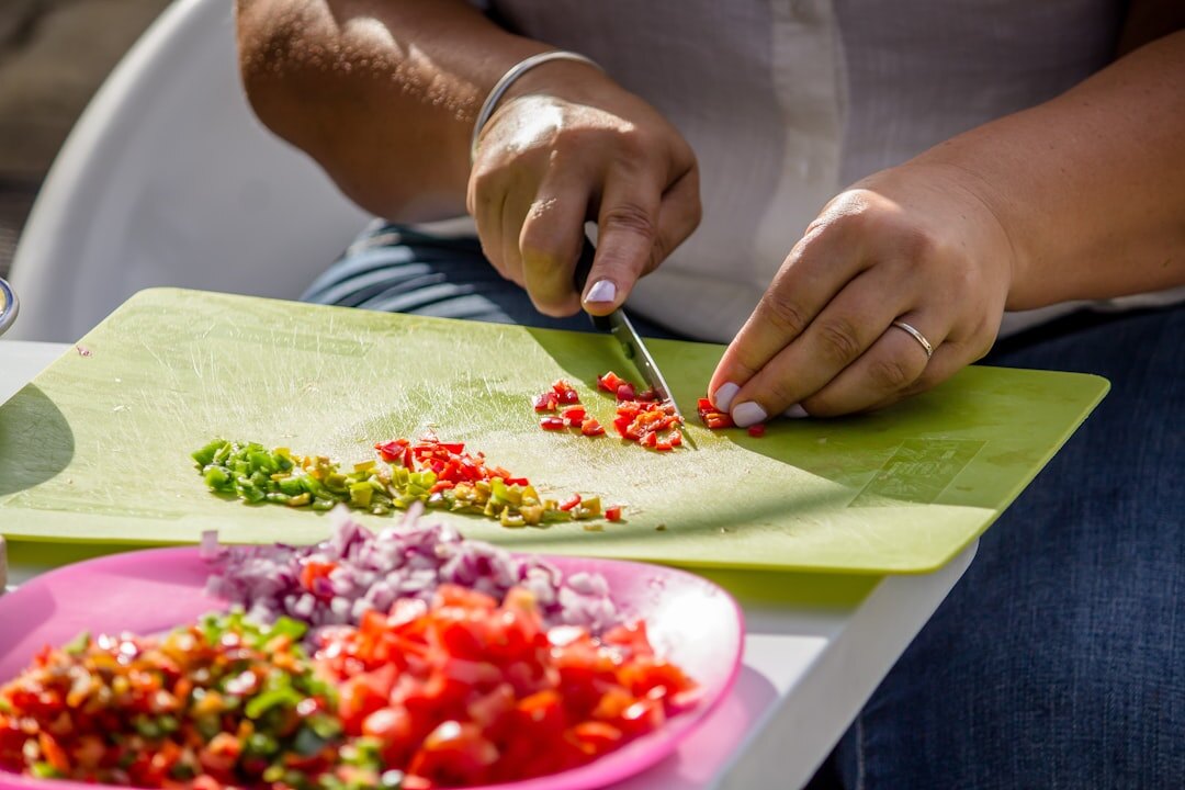 woman chopping vegetables