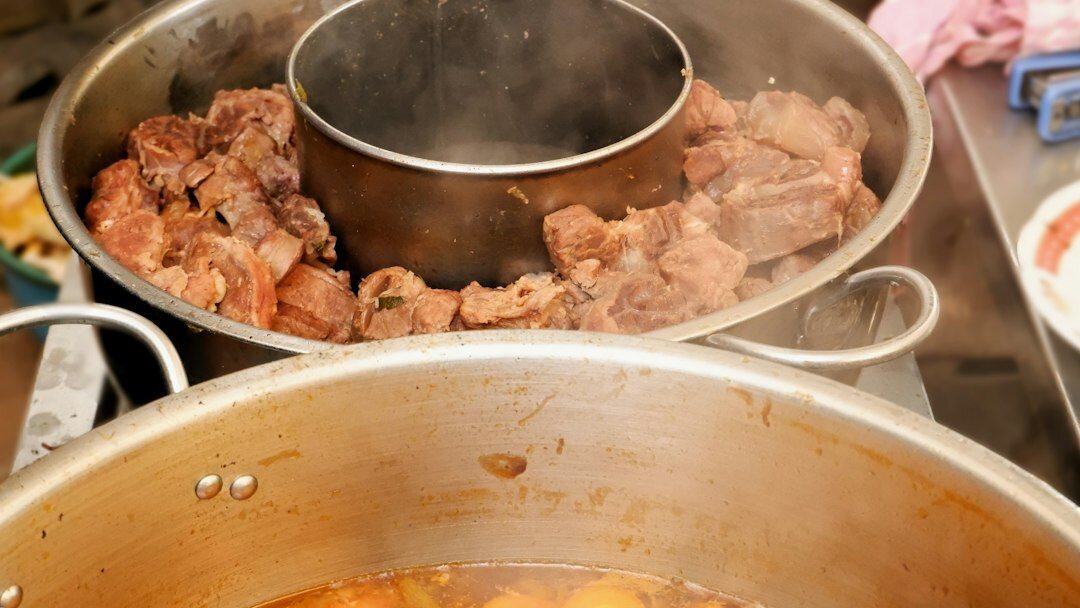 homemade broth in pot