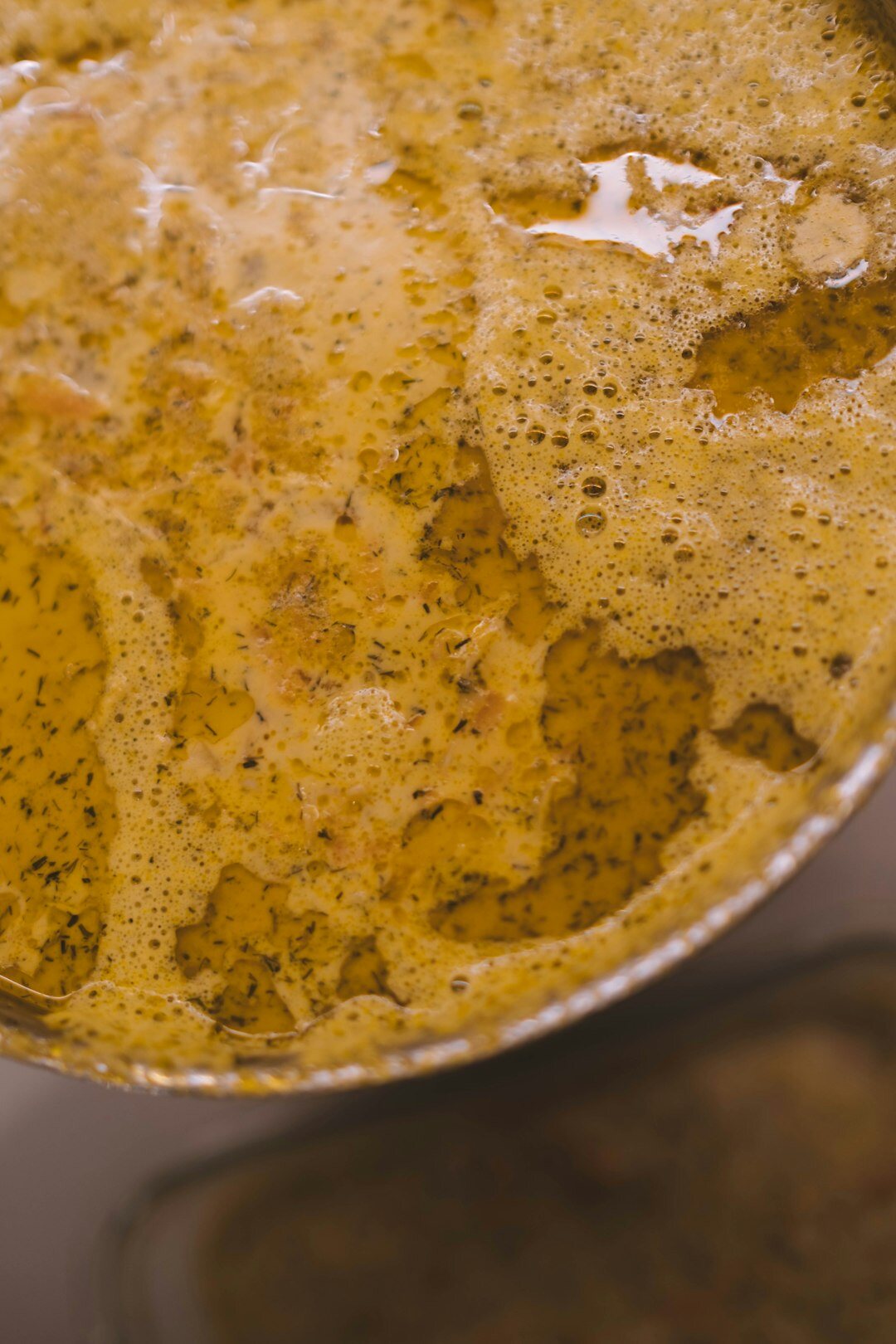 homemade broth in pot